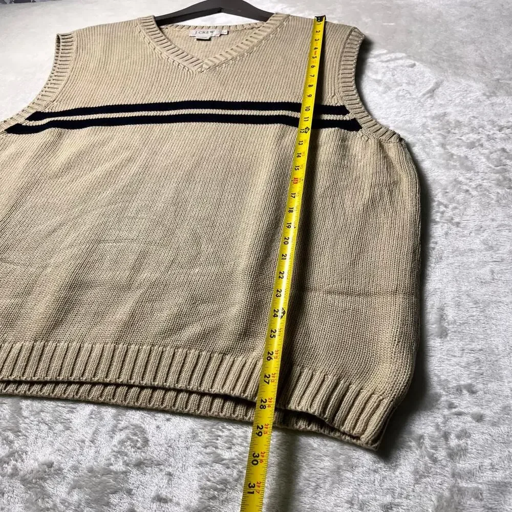 VTG J Crew Cotton Sweater Vest Men's L Y2K Heritage Academia Sleeveless Preppy